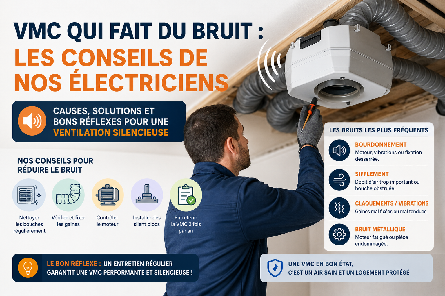VMC bruyante : causes et solutions selon nos électriciens